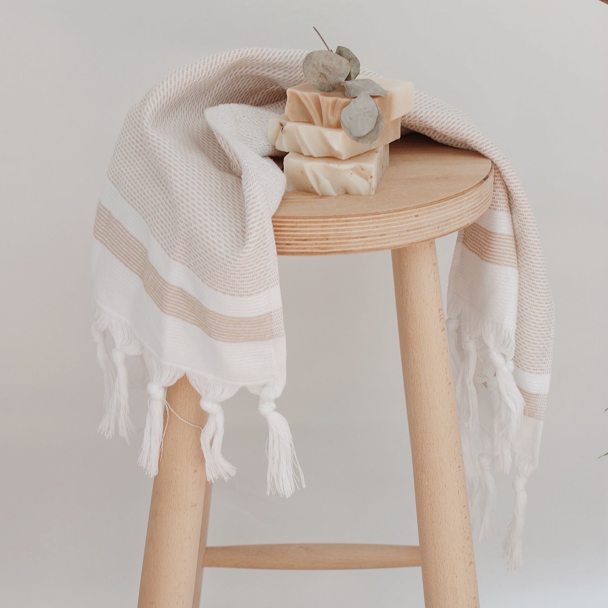 Cotton Hand & Kitchen Towel Set – Woven & Terry, Set of 2