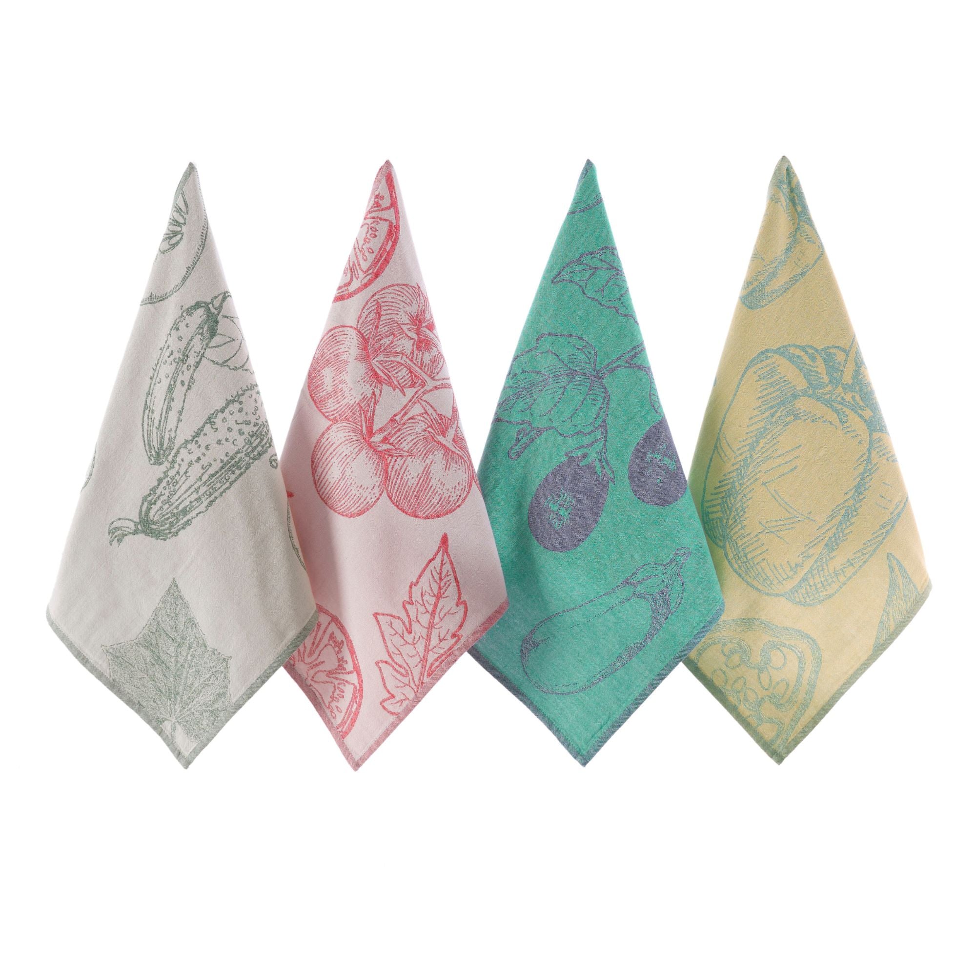 100% Cotton Jacquard Kitchen Towel Set of 4