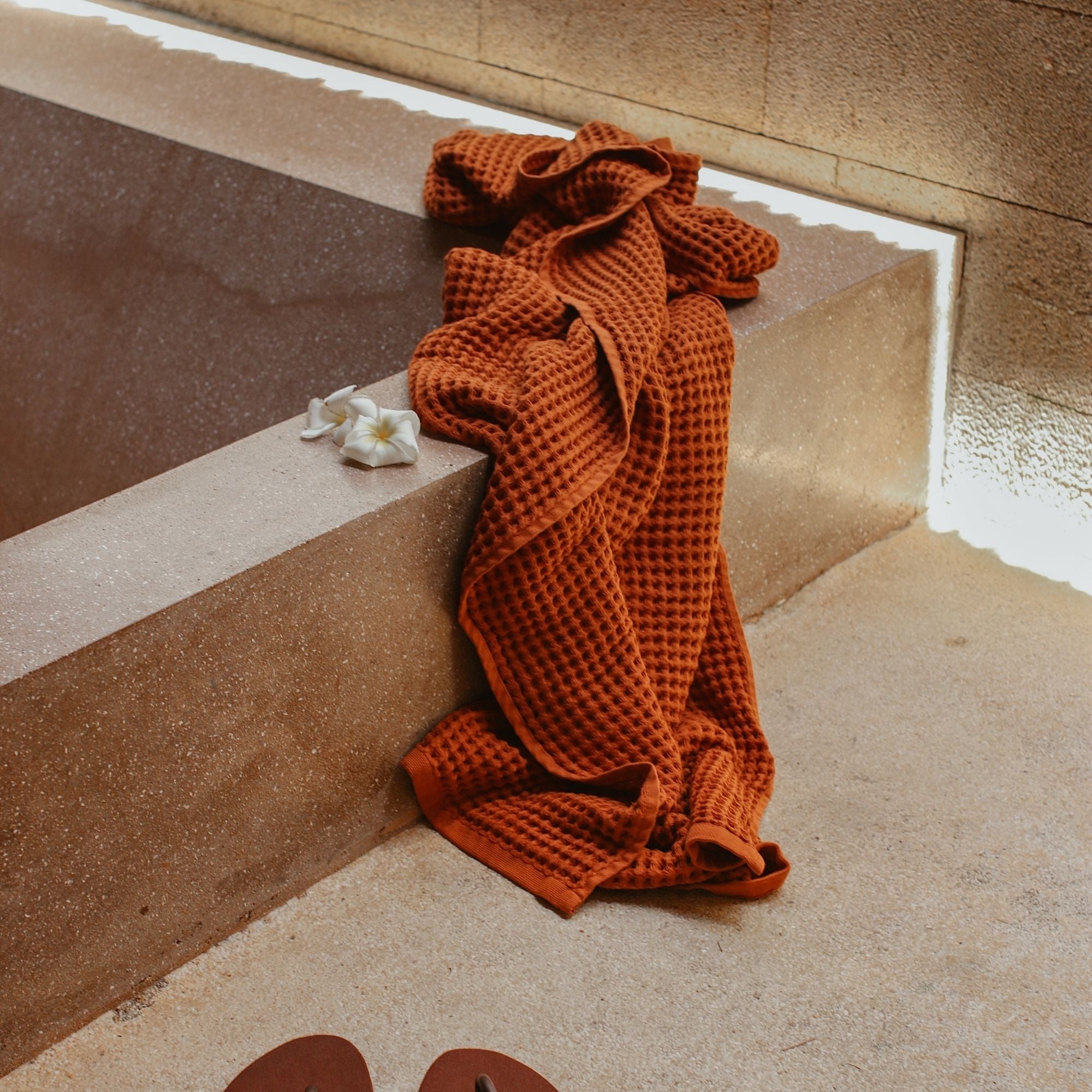 100% Cotton Waffle Bath Towel
