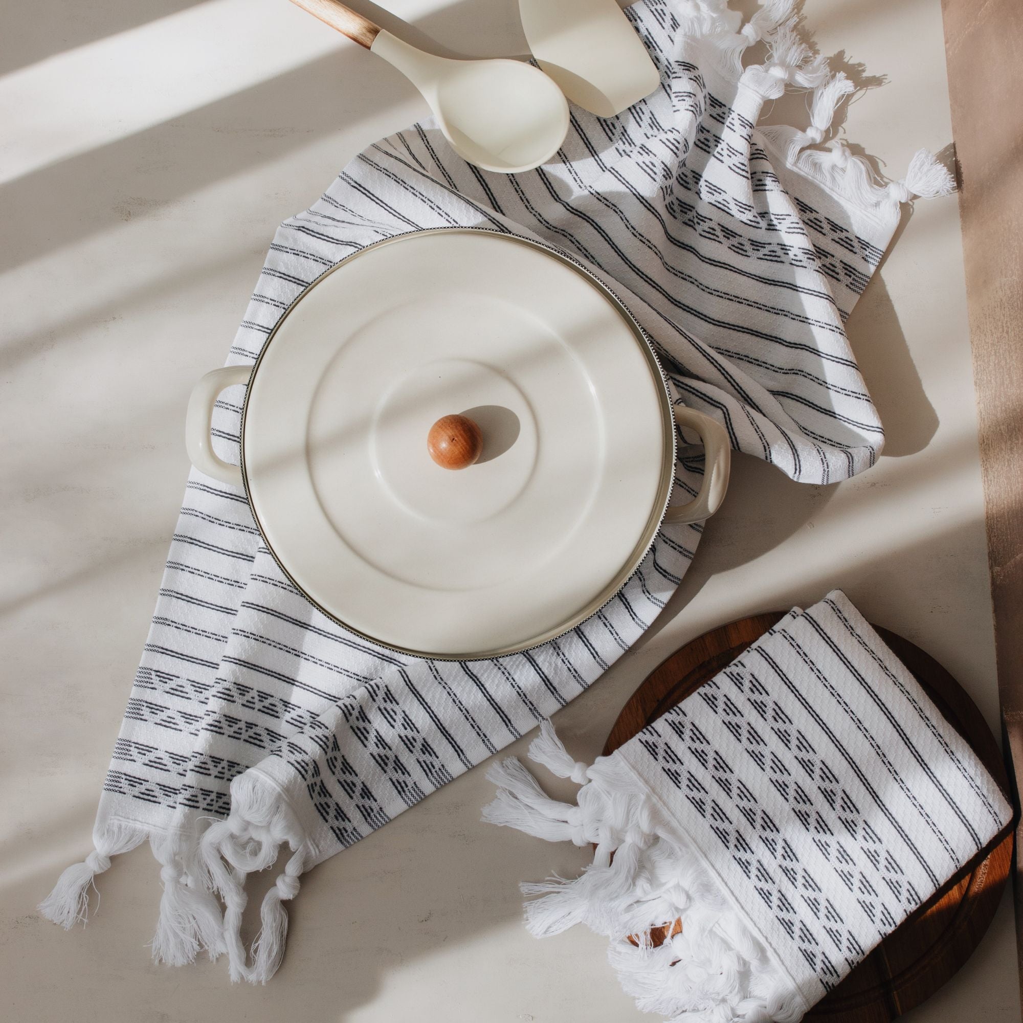 Cotton Hand, Face & Kitchen Towel – Set of 2, Woven & Terry