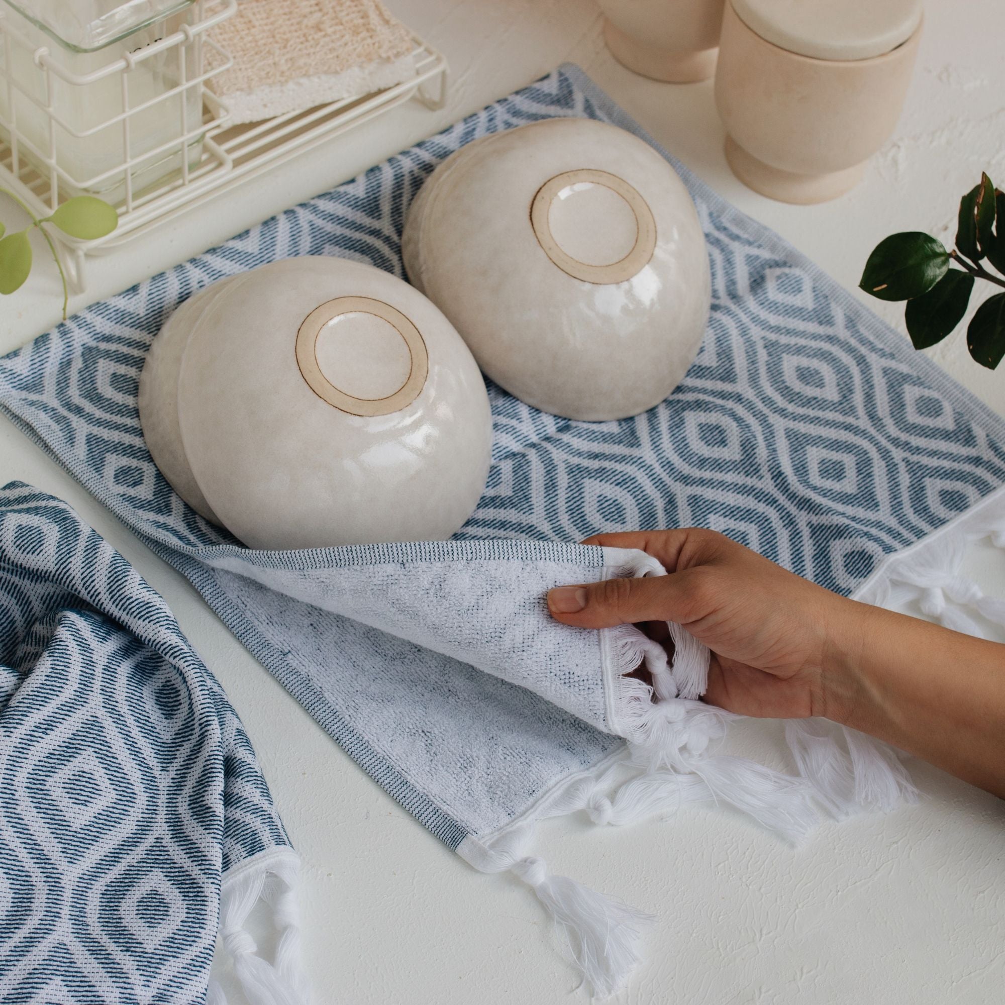 Decorative Boho Cotton Hand & Kitchen Towel Set of 2