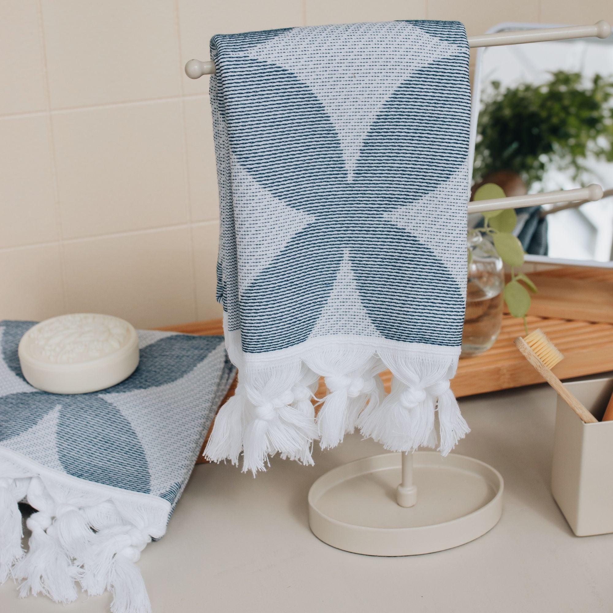 Boho Pattern Cotton Hand, Face & Kitchen Towel – Set of 2