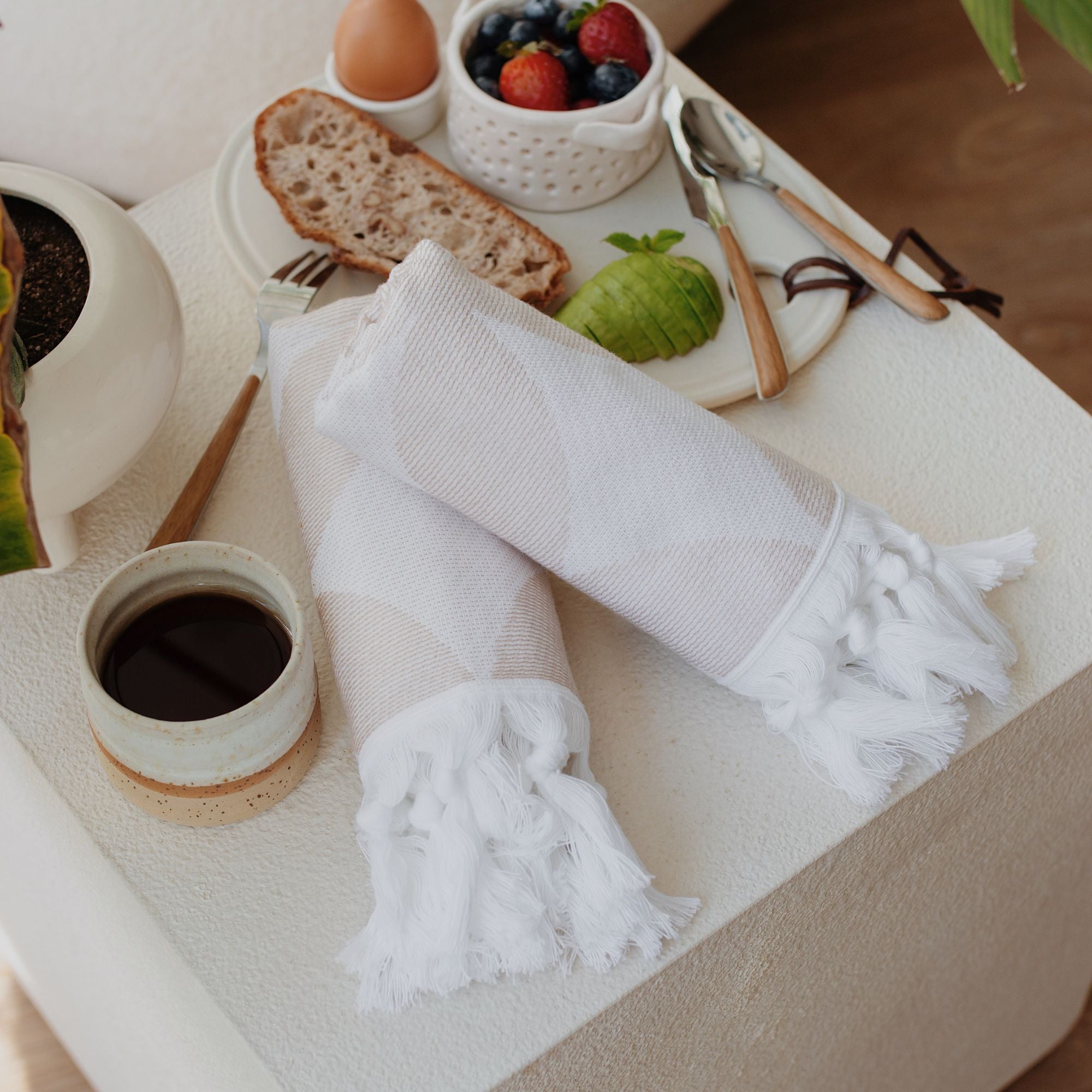 Boho Pattern Cotton Hand, Face & Kitchen Towel – Set of 2