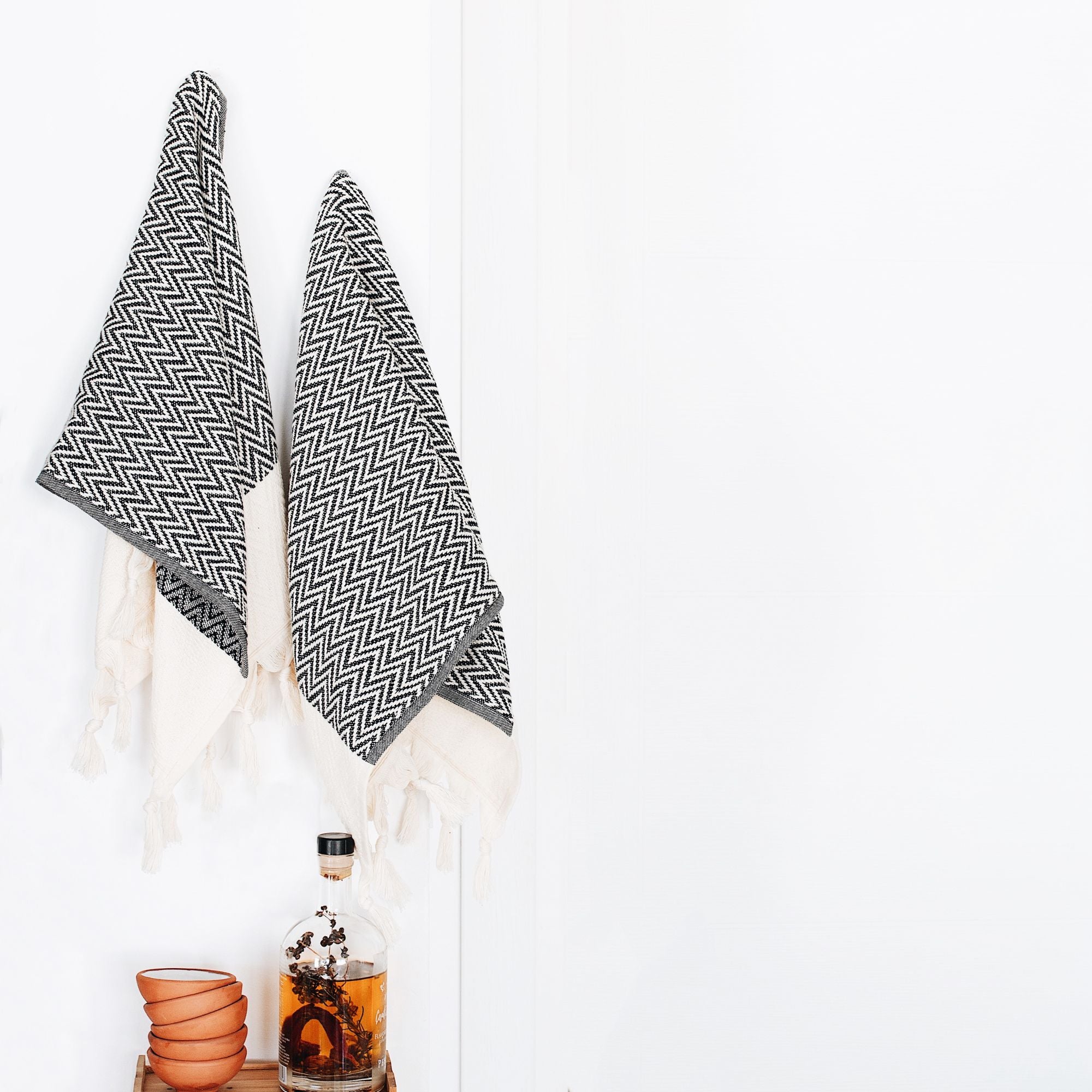 100% Cotton Turkish Hand Towel for Kitchen & Bathroom (SET of 2)