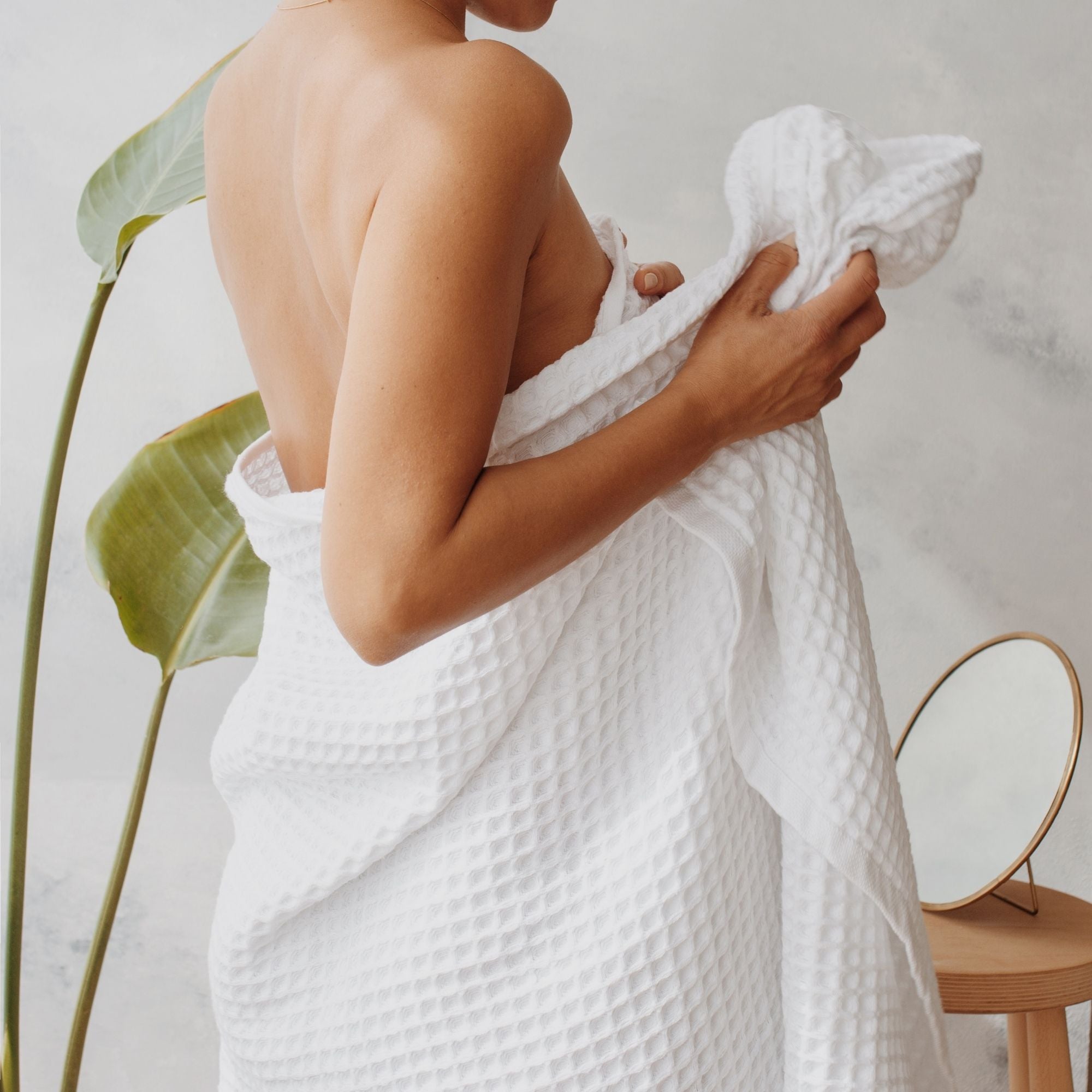 100% Cotton Waffle Bath Towel