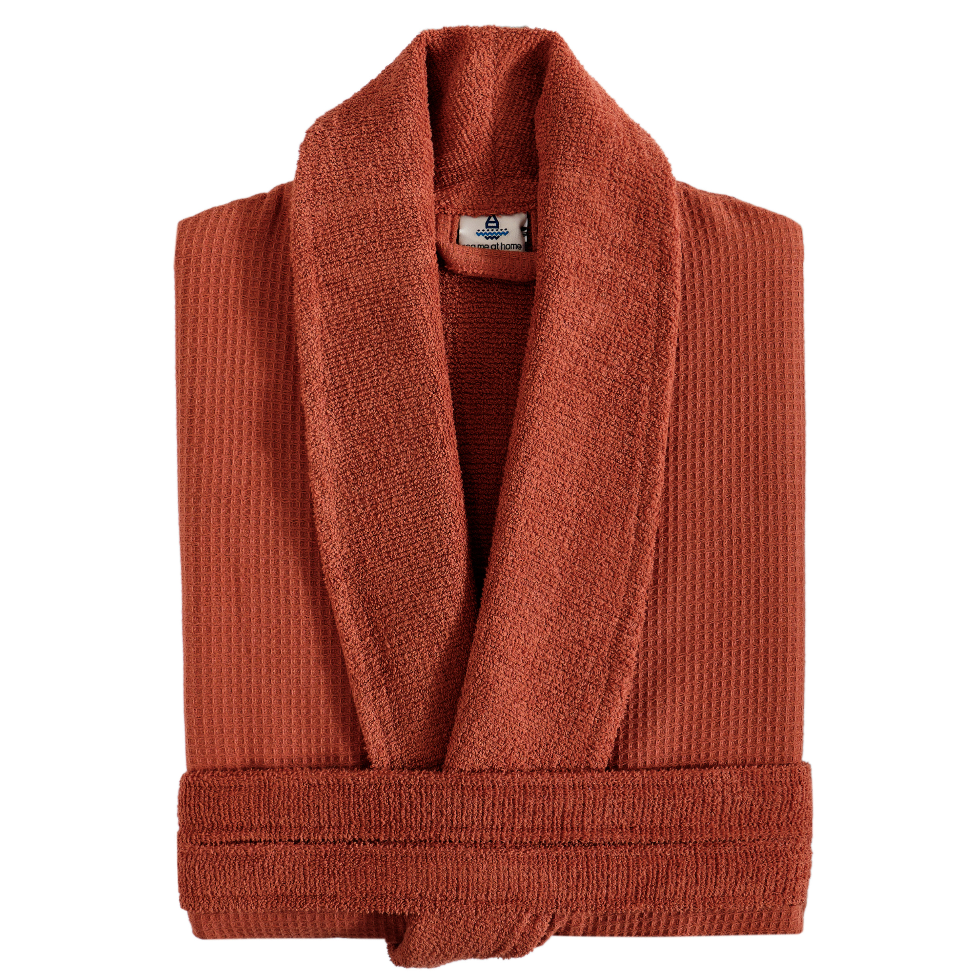 Turkish Cotton Waffle Bathrobe with Plush Terry Inside | Shawl Collar Robe